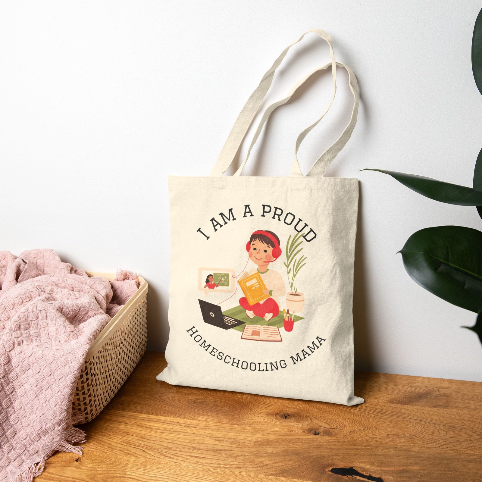 Proud Homeschooling Mama Tote Bag | Canvas Book Mom Tote - Image 7