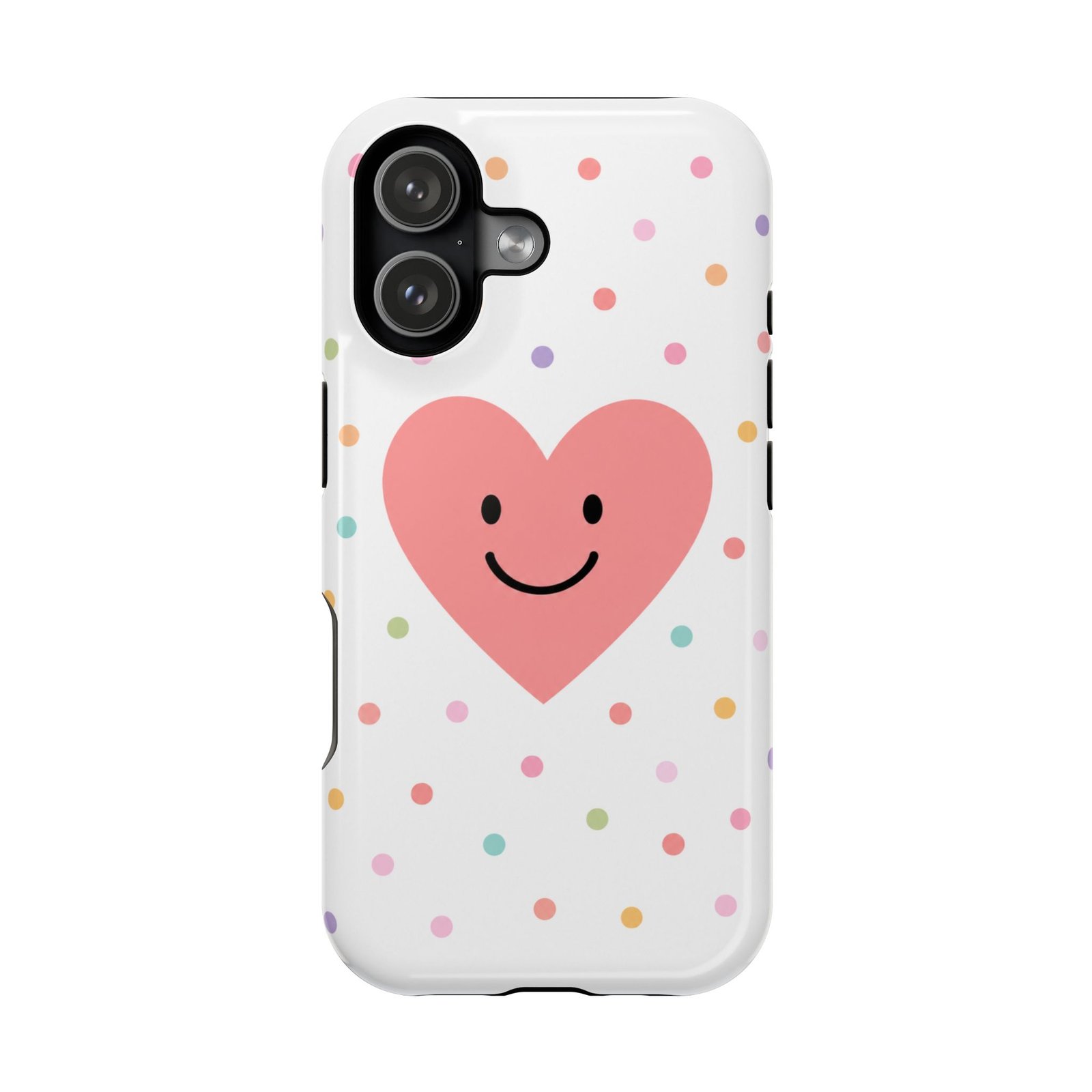Phone Case — Smiling Heart Polka Dot Magnetic Impact-Resistant Case