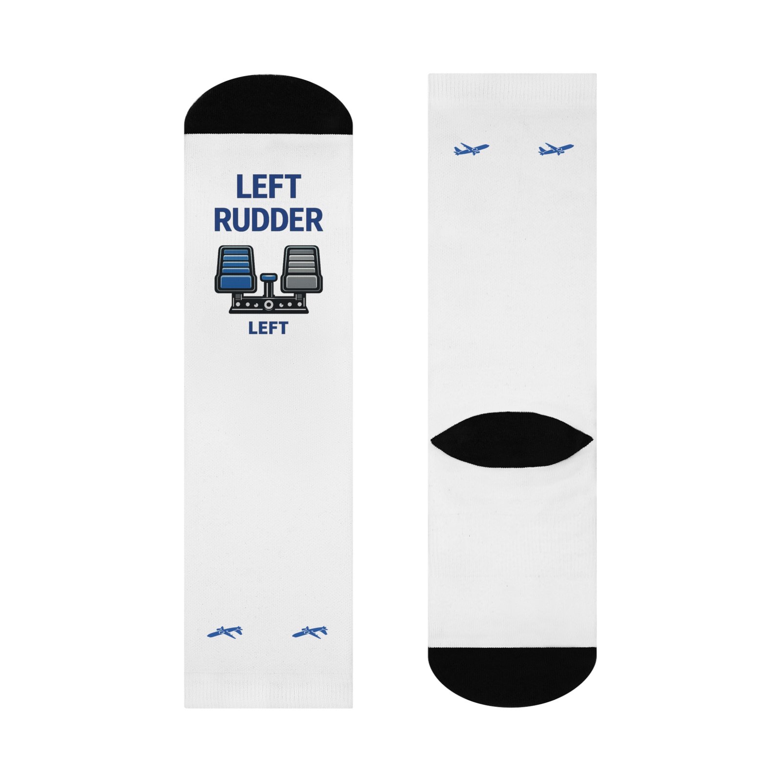 Left Rudder Right Rudder Crew Socks | Pilot Airplane Socks - Image 4