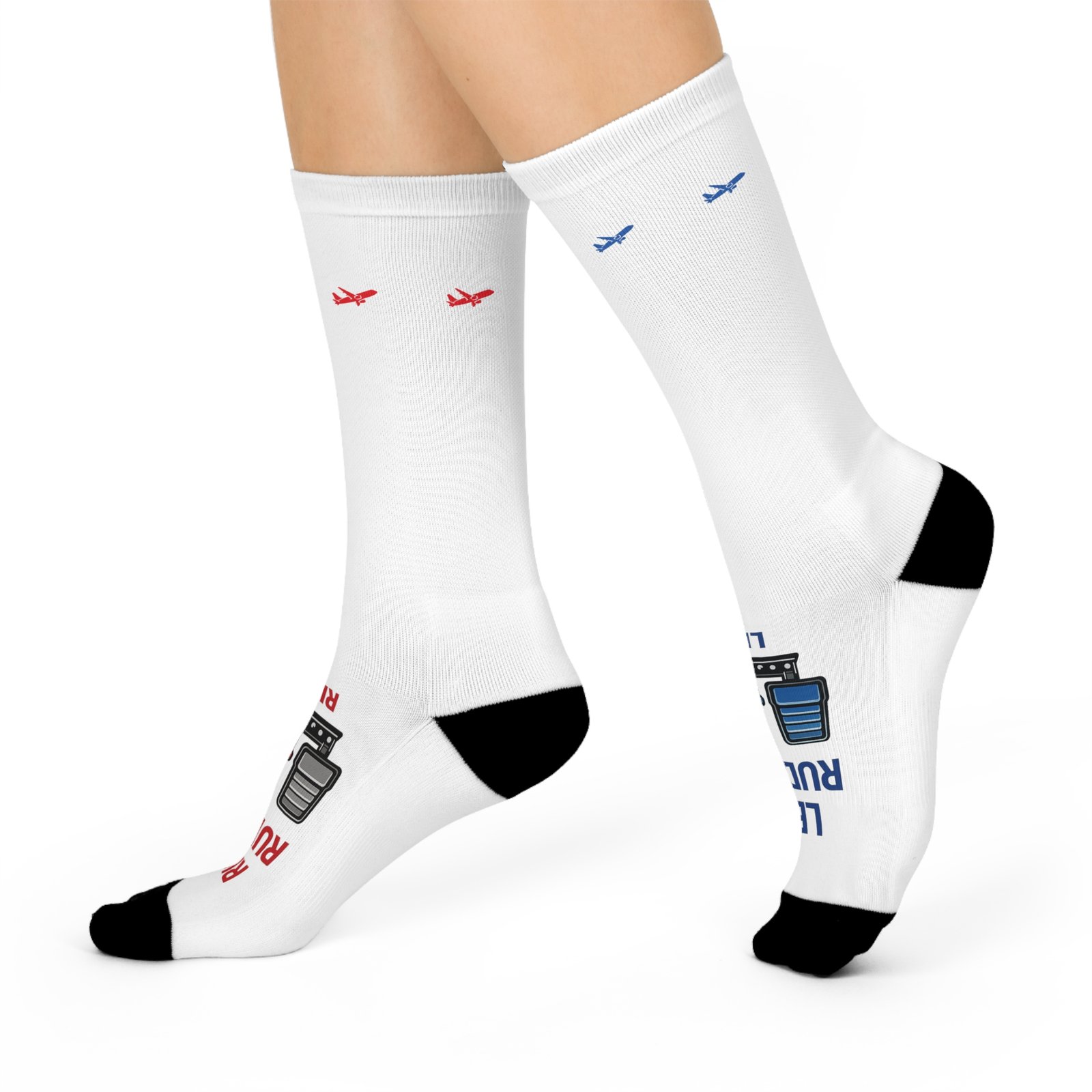 Left Rudder Right Rudder Crew Socks | Pilot Airplane Socks - Image 2