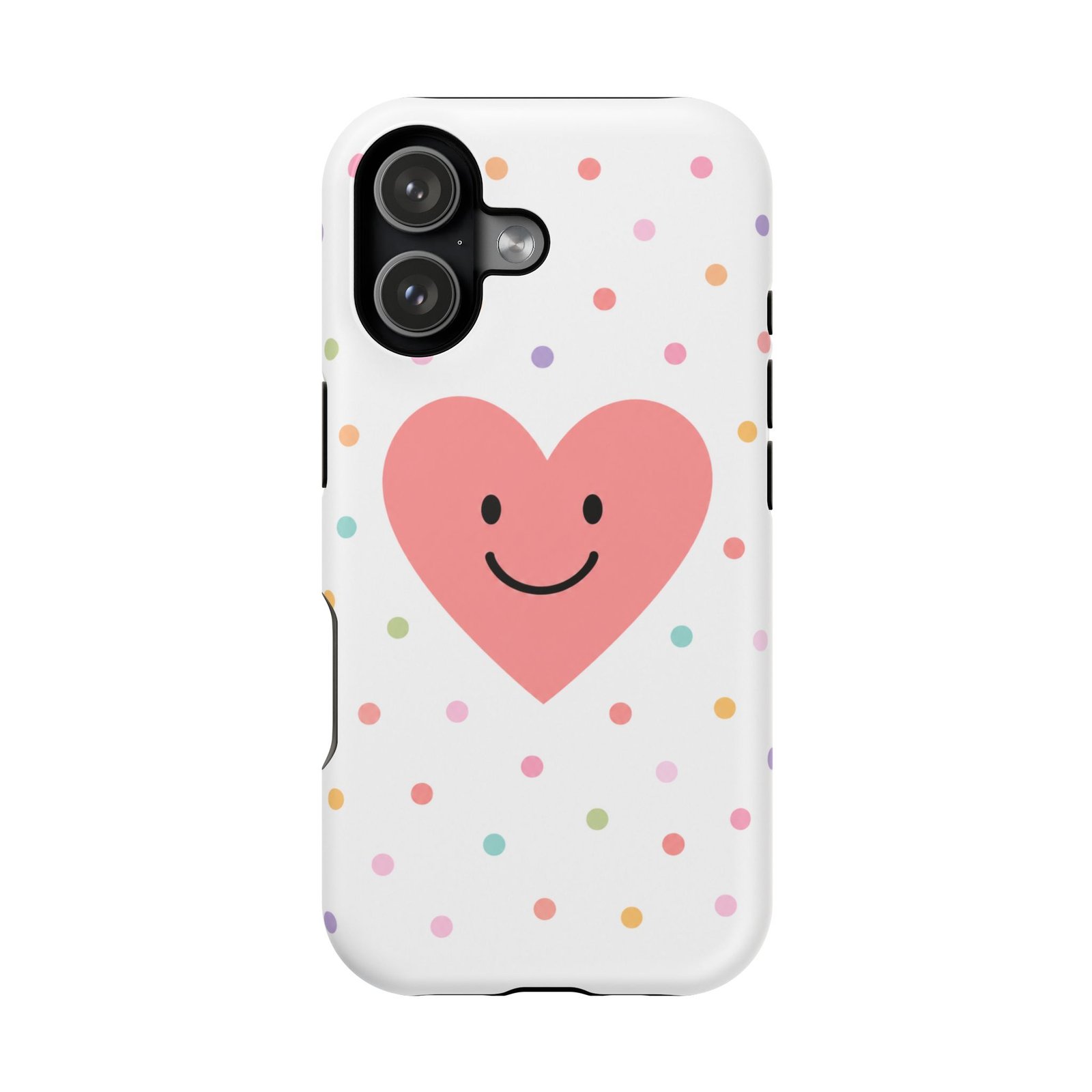 Phone Case — Smiling Heart Polka Dot Magnetic Impact-Resistant Case - Image 2