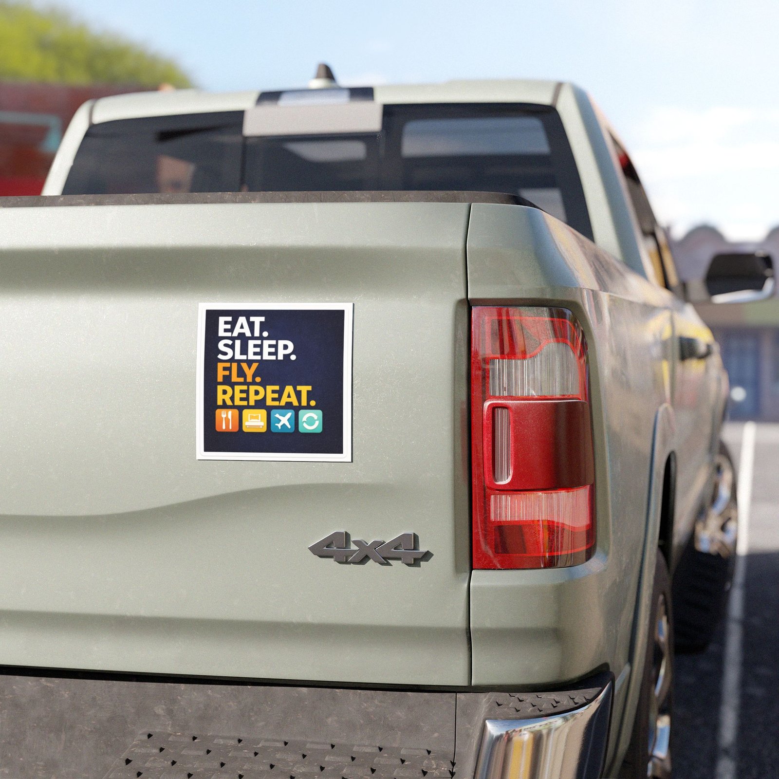 Eat Sleep Fly Repeat Magnet | Funny Aviation Car Magnet 5x5 | Pilot Humor Vehicle Magnet - Image 2