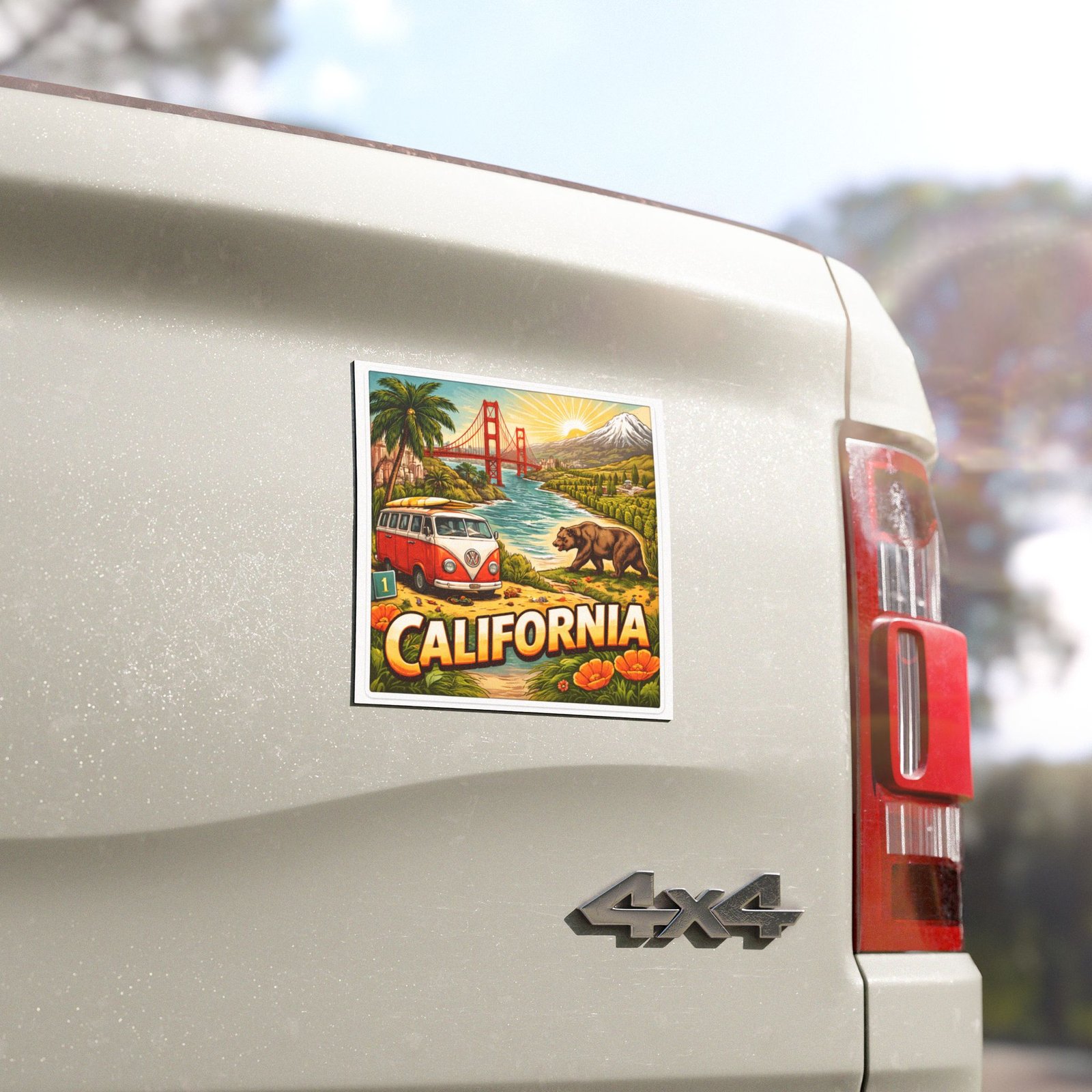 California Iconic Scene Car Magnet | 5×5 California Picture Magnet - Image 4