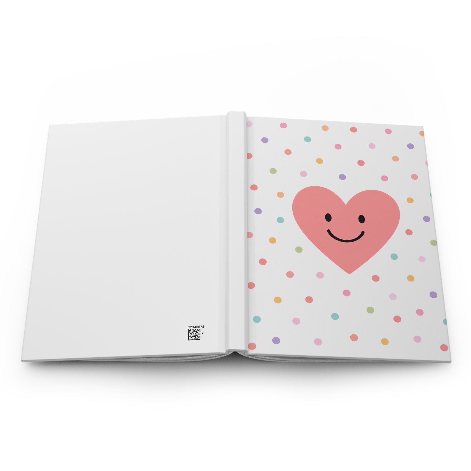 Smiling Heart Hardcover Journal — Cute Polka Dot Notebook for Kids & Teens - Image 4