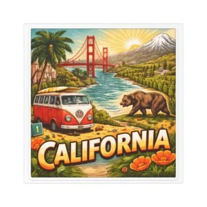 California Iconic Scene Car Magnet | 5×5 California Picture Magnet