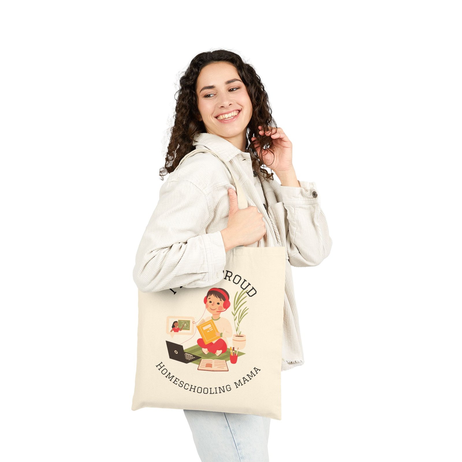 Proud Homeschooling Mama Tote Bag | Canvas Book Mom Tote - Image 3