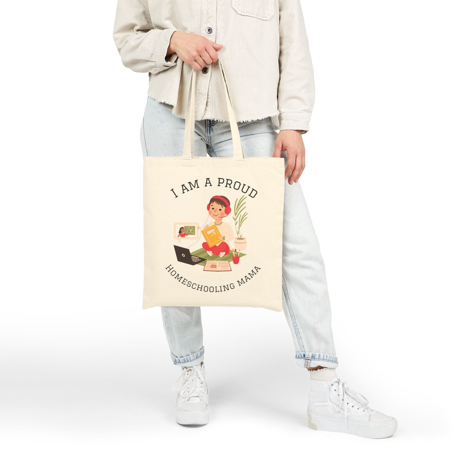 Proud Homeschooling Mama Tote Bag | Canvas Book Mom Tote - Image 5