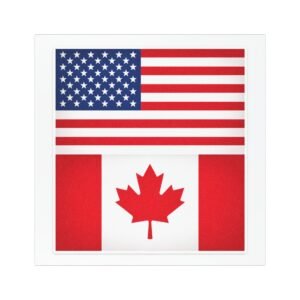 USA Canada Flags Car Magnet | 5x5 United States and Canada Friendship Magnet | Dual Flag Vehicle Magnet