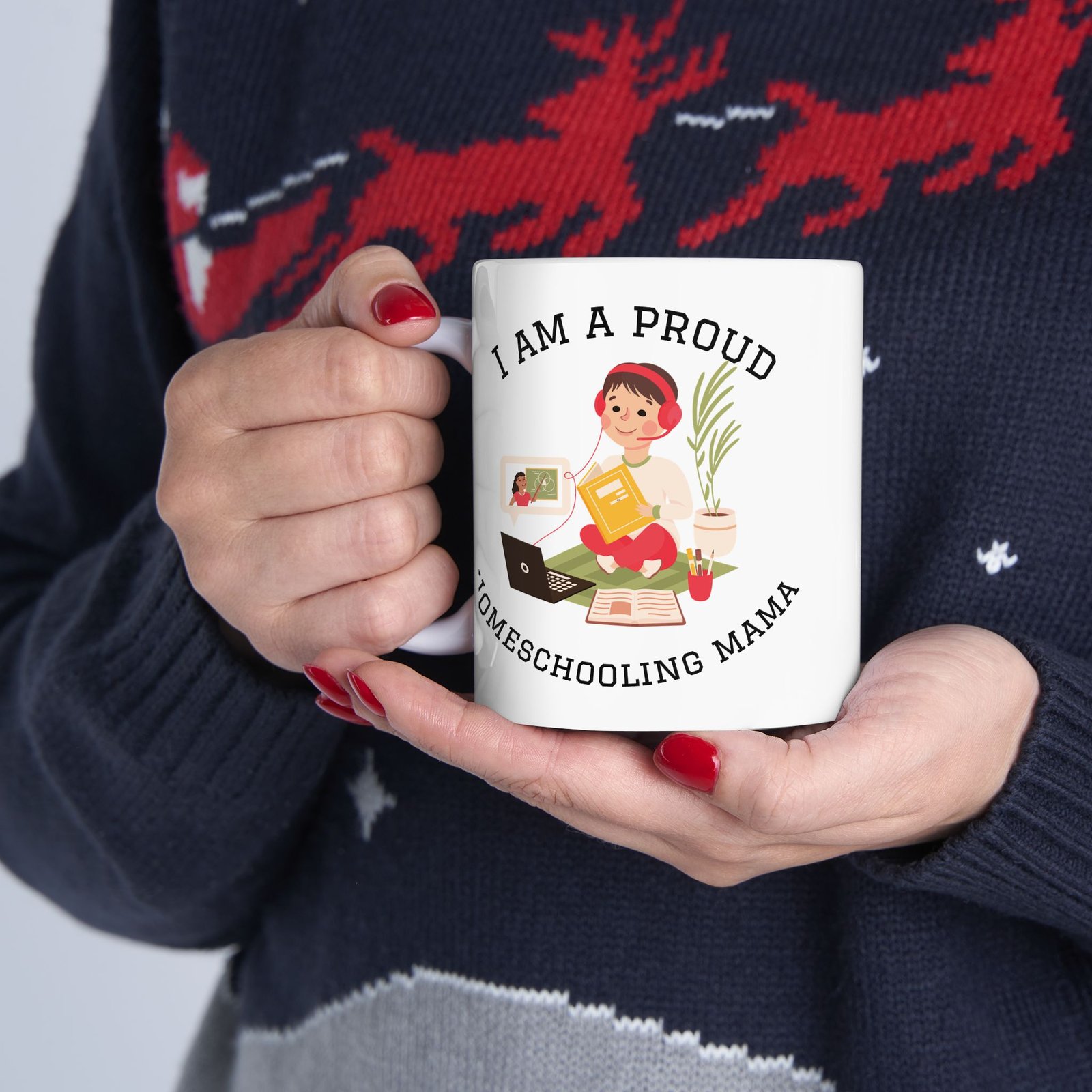 I Am A Proud Homeschooled Mama Mug | Ceramic Coffee Cup - Image 6