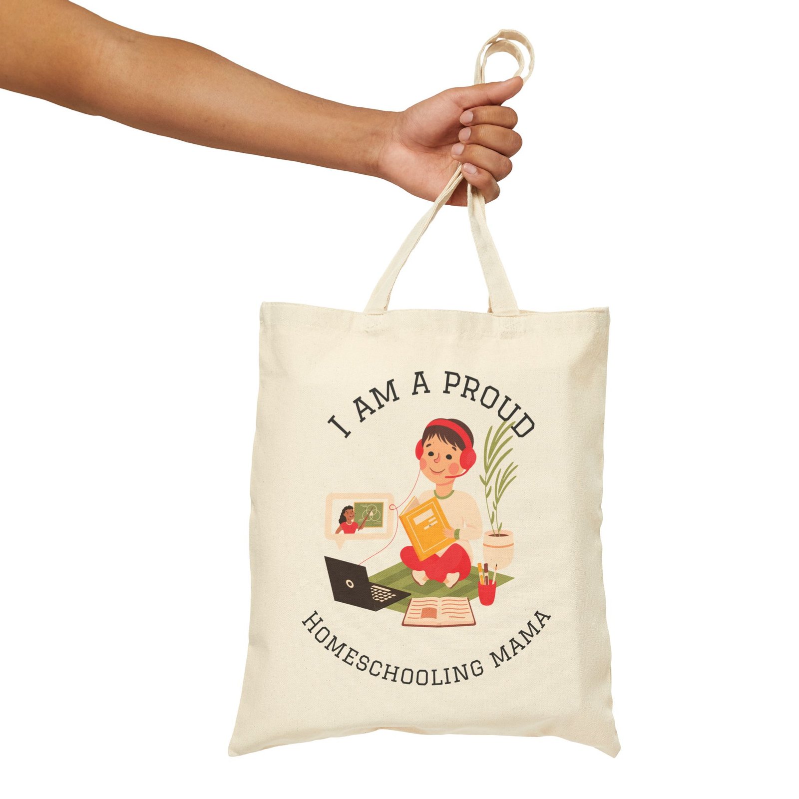 Proud Homeschooling Mama Tote Bag | Canvas Book Mom Tote - Image 6