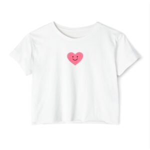 Smiley Heart Crop Top — Cute Pink Heart t-shirt