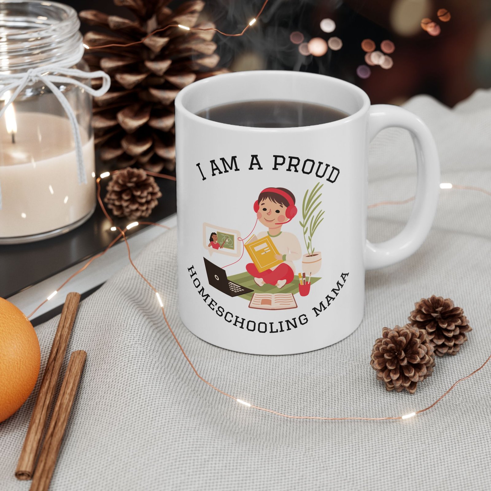 I Am A Proud Homeschooled Mama Mug | Ceramic Coffee Cup - Image 2