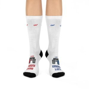 Left Rudder Right Rudder Crew Socks | Pilot Airplane Socks
