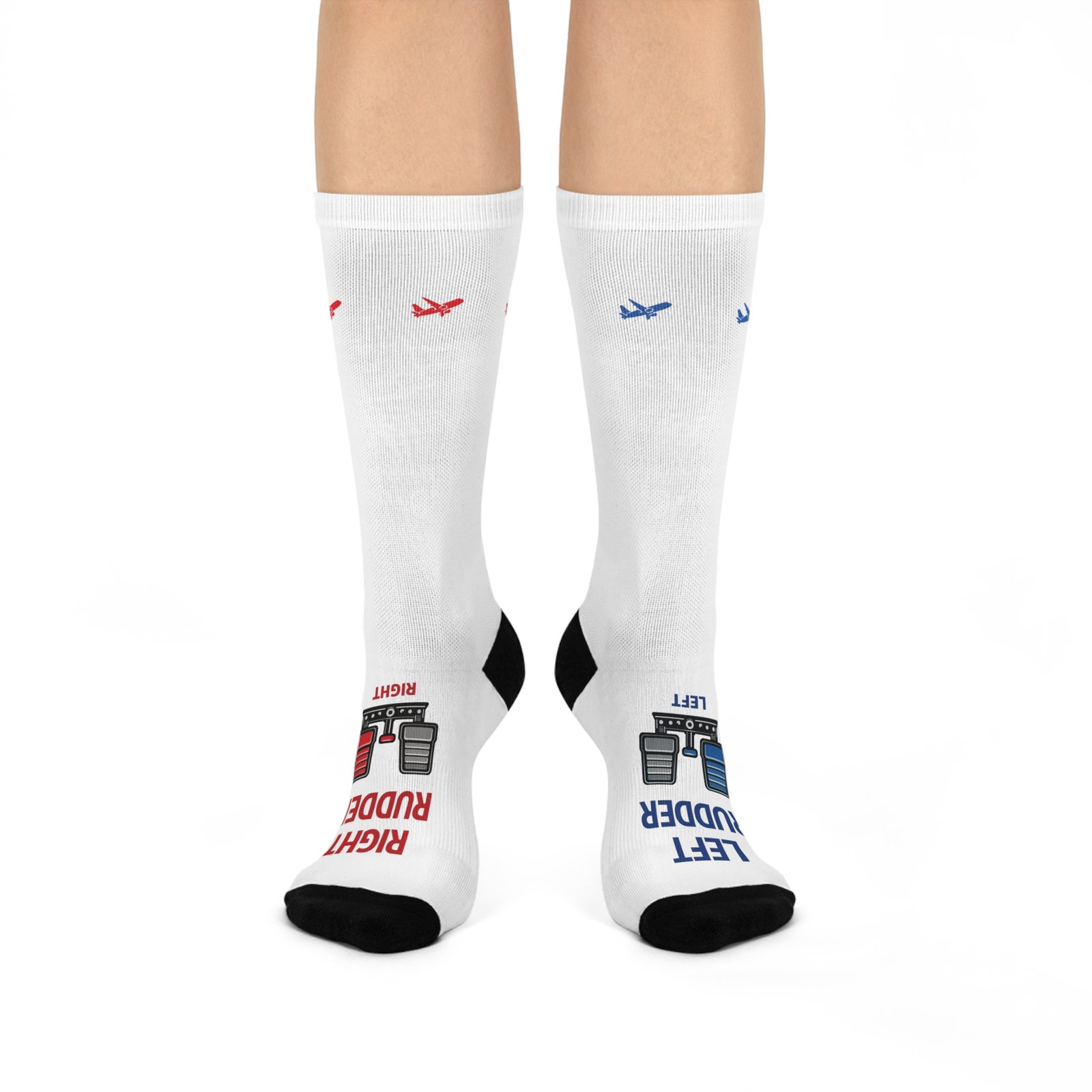 Left Rudder Right Rudder Crew Socks | Pilot Airplane Socks