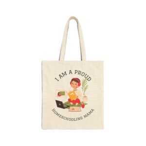 Proud Homeschooling Mama Tote Bag | Canvas Book Mom Tote
