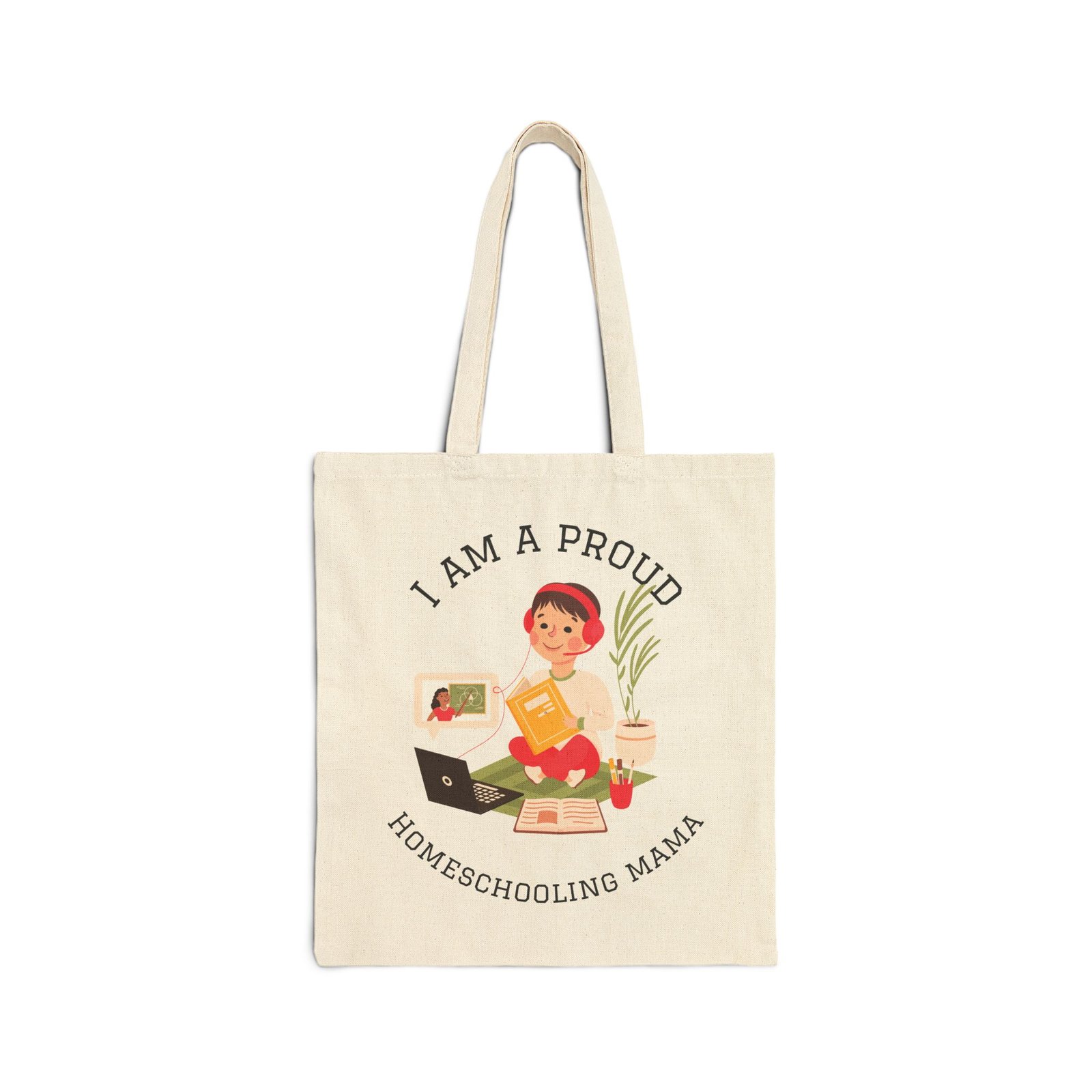 Proud Homeschooling Mama Tote Bag | Canvas Book Mom Tote