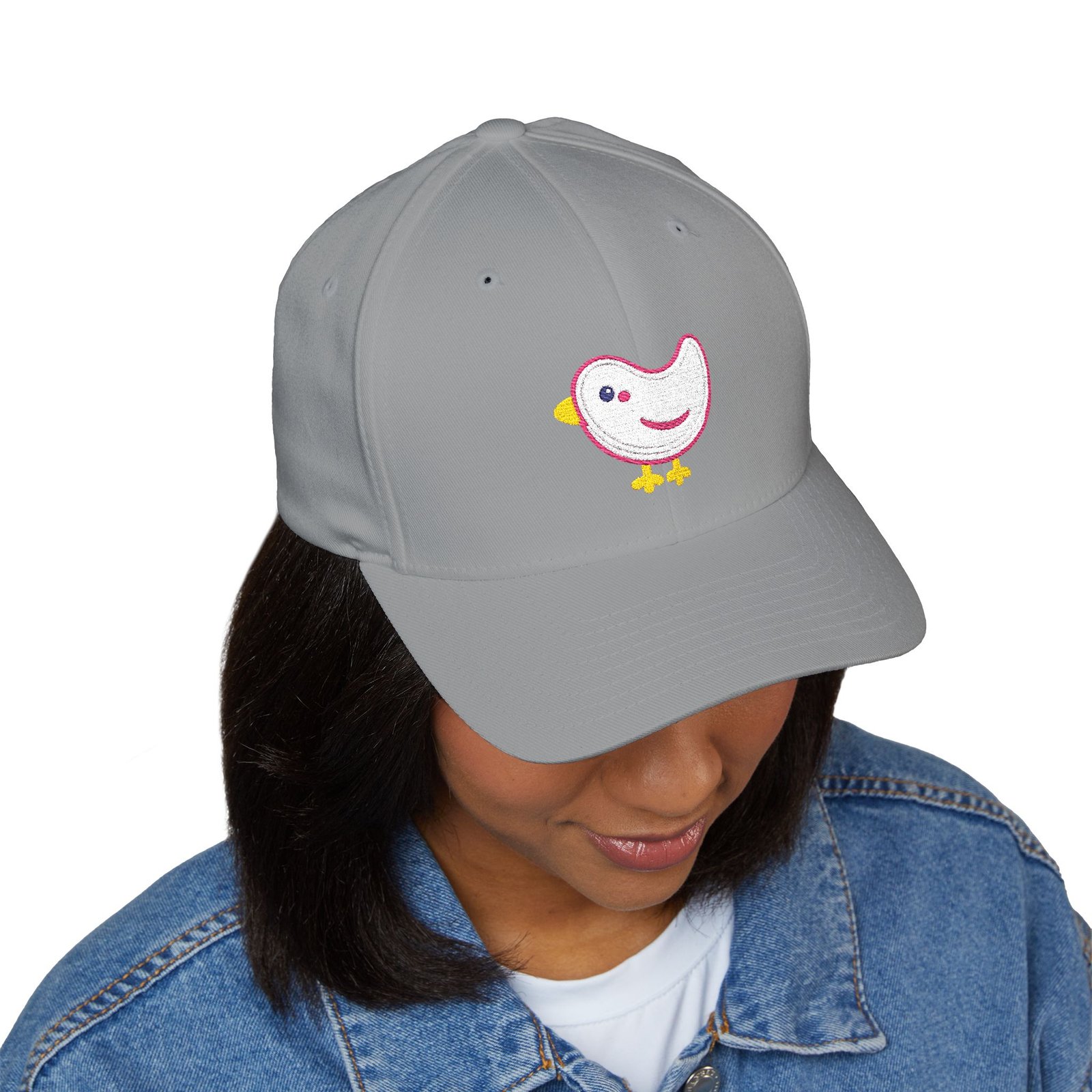 Embroidered Winking Chick Cap — Cute Baby Bird Baseball Hat - Image 4
