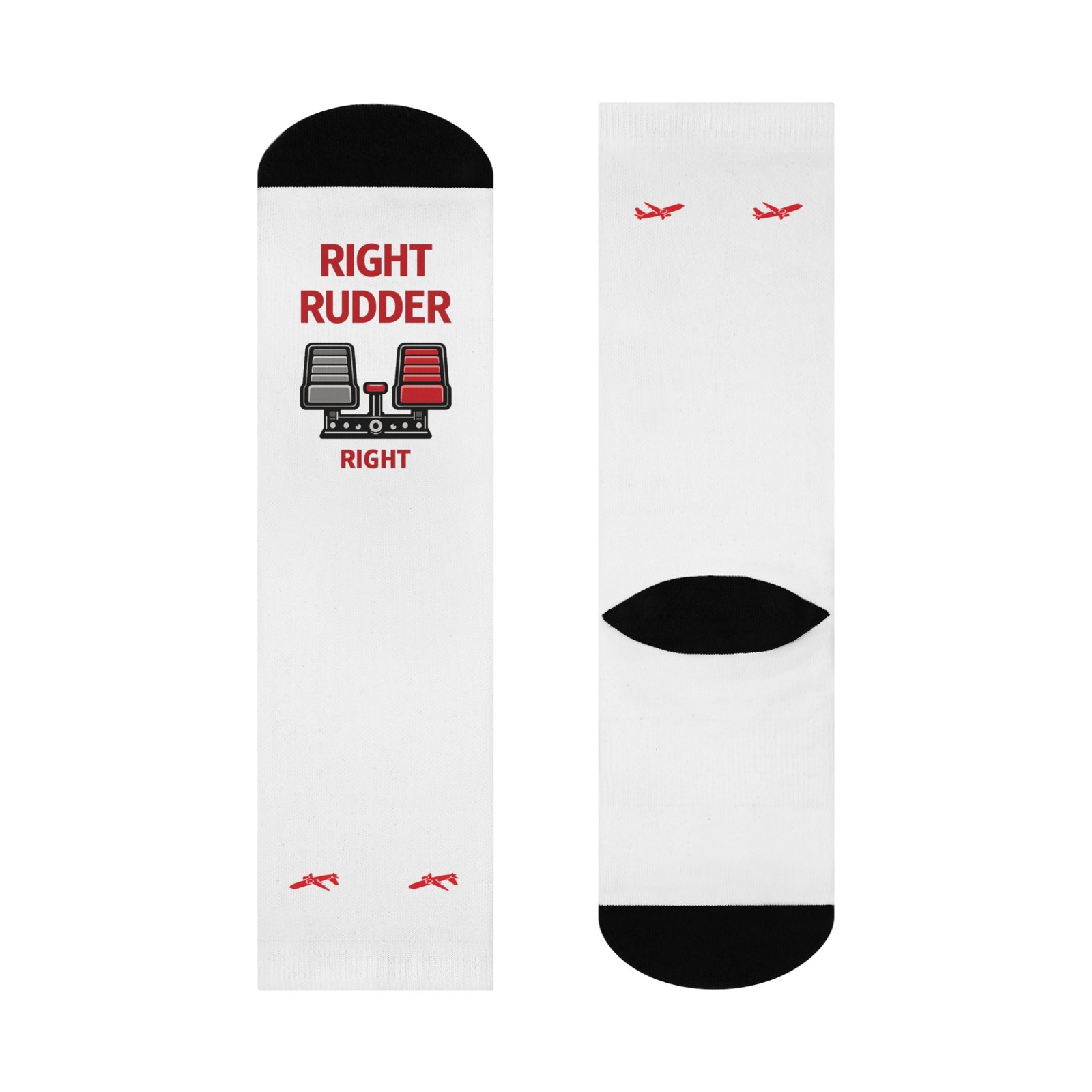 Left Rudder Right Rudder Crew Socks | Pilot Airplane Socks - Image 5