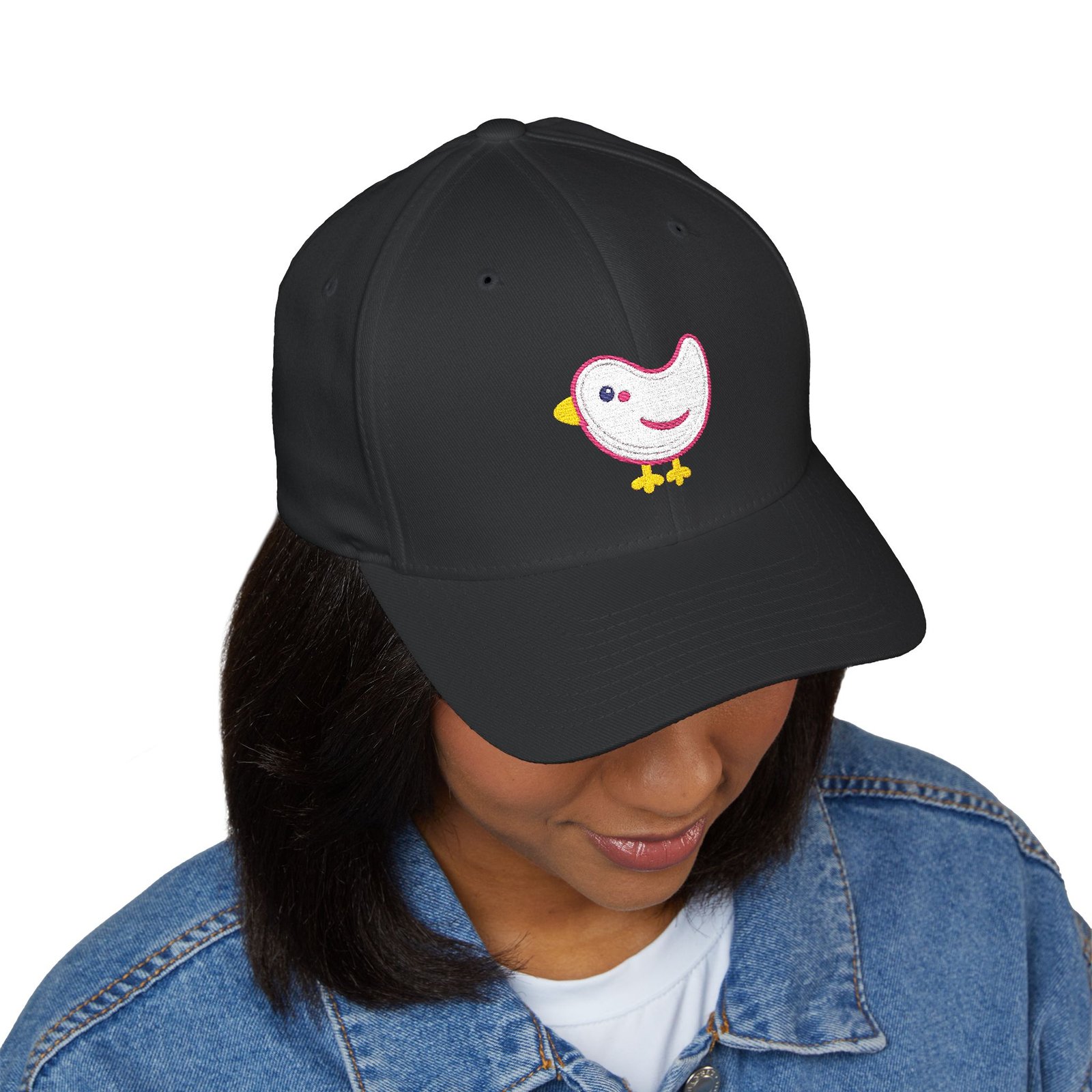 Embroidered Winking Chick Cap — Cute Baby Bird Baseball Hat - Image 9