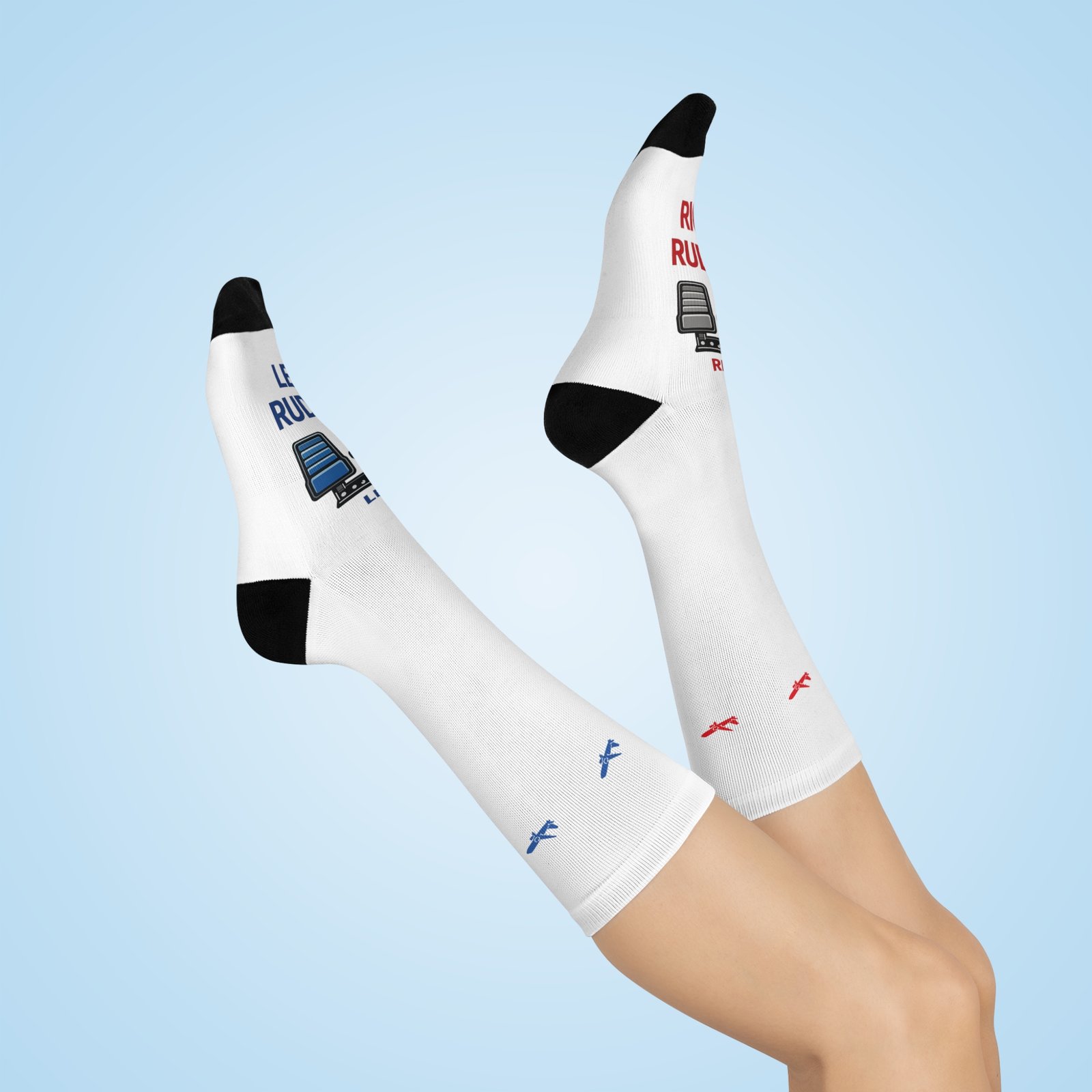 Left Rudder Right Rudder Crew Socks | Pilot Airplane Socks - Image 6