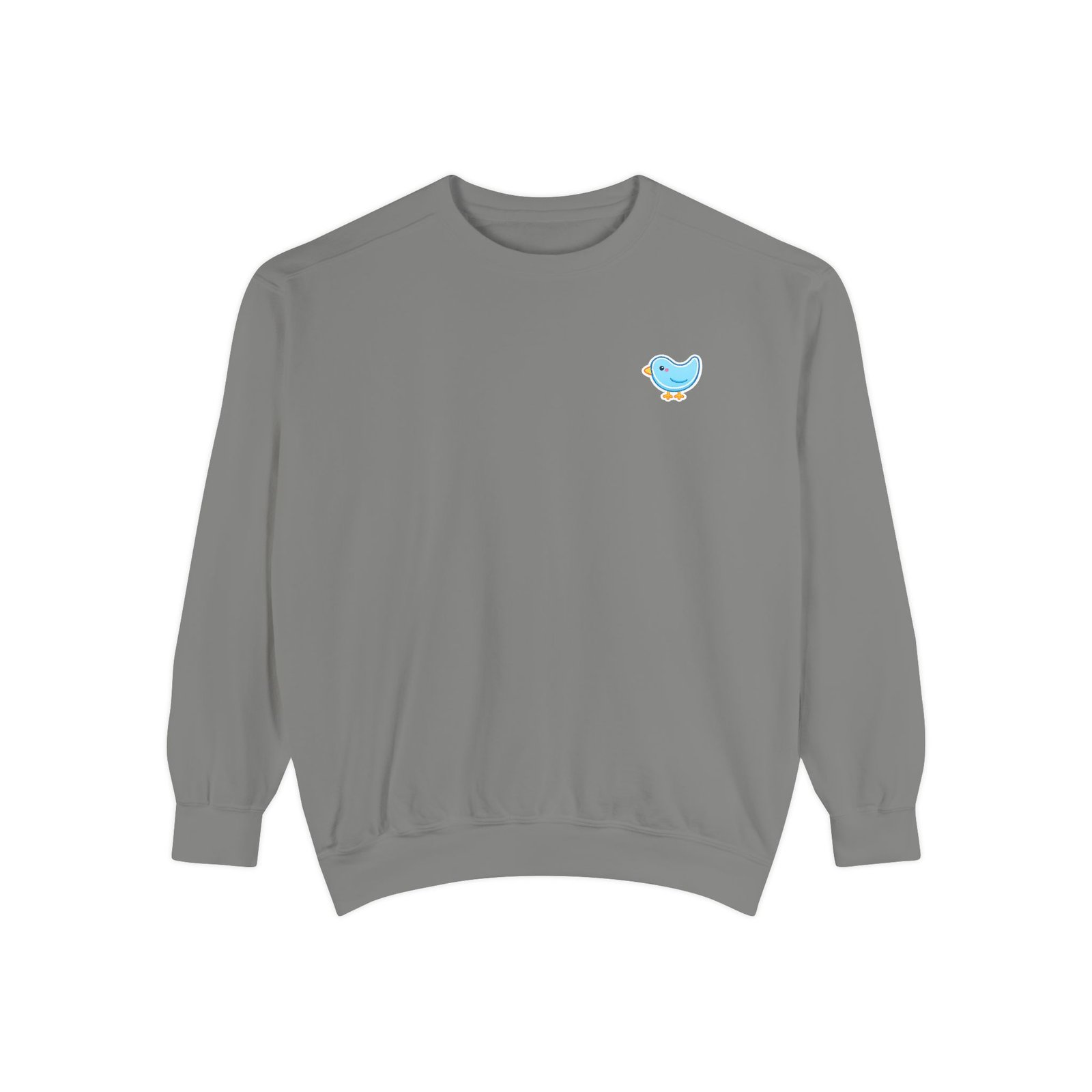 Embroidered Blue Bird Sweatshirt - Cute Minimal Chest Graphic - Image 6