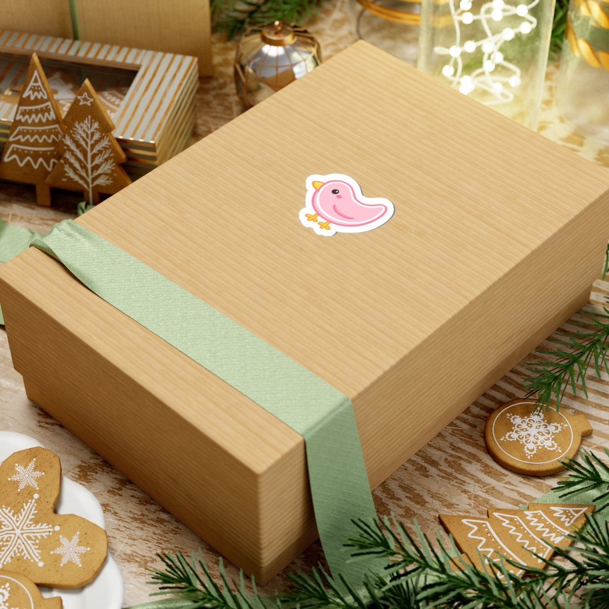 Cute Pink Bird Kiss-Cut Sticker — Waterproof Laptop & Scrapbook Decal - Image 3