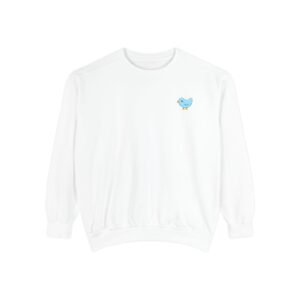 Embroidered Blue Bird Sweatshirt - Cute Minimal Chest Graphic