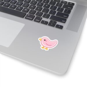 Cute Pink Bird Kiss-Cut Sticker — Waterproof Laptop & Scrapbook Decal