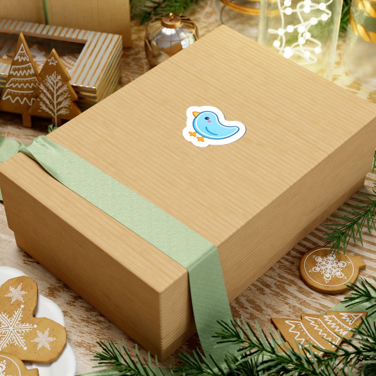 Cute Blue Bird Kiss-Cut Sticker — Waterproof Laptop & Planner Decal - Image 3