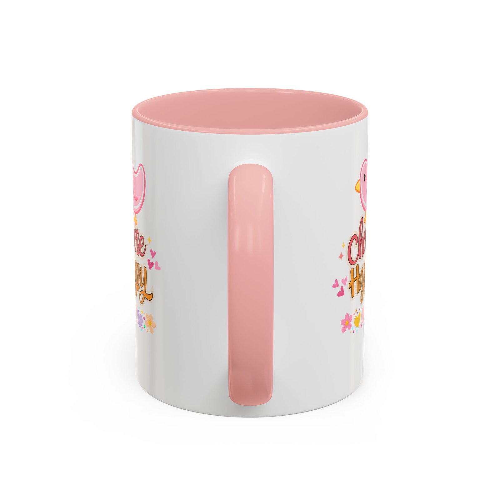 Choose Happy Coffee Mug — Pink Accent 11/15oz - Image 3