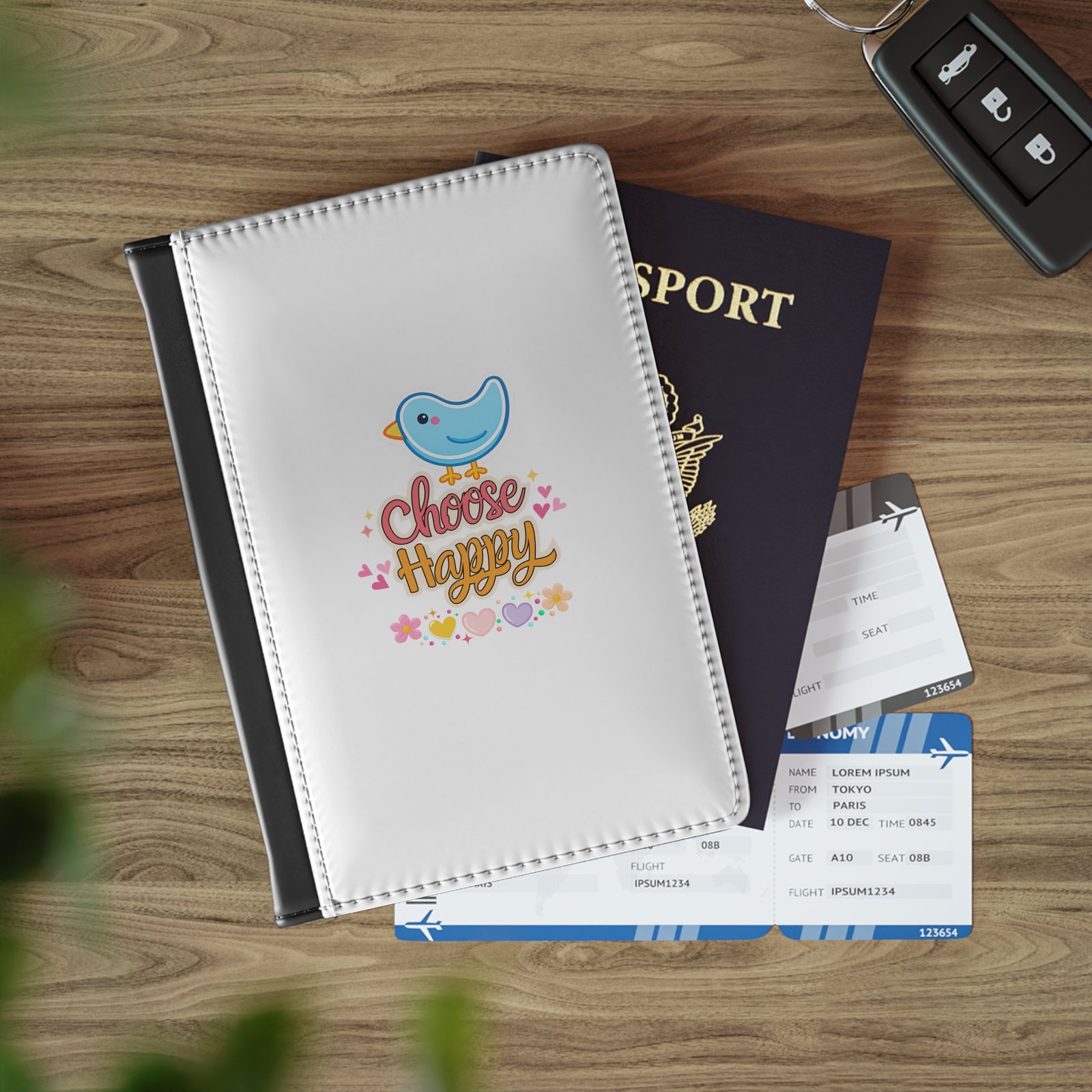 Choose Happy Passport Cover — Cute Bird Travel Passport Holder - Image 4