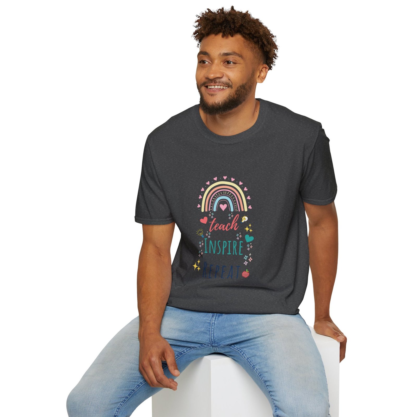 Teach Inspire Repeat Pastel Tee - Image 4