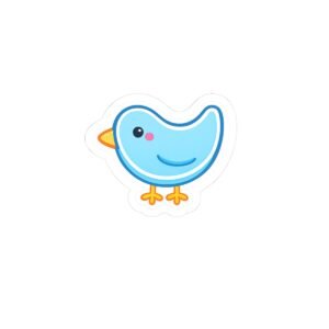 Cute Blue Bird Kiss-Cut Sticker — Waterproof Laptop & Planner Decal
