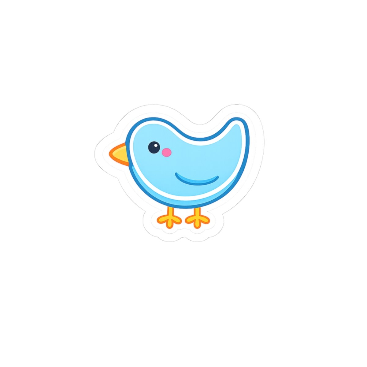Cute Blue Bird Kiss-Cut Sticker — Waterproof Laptop & Planner Decal