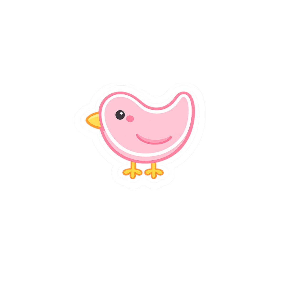 Cute Pink Bird Kiss-Cut Sticker — Waterproof Laptop & Scrapbook Decal - Image 2