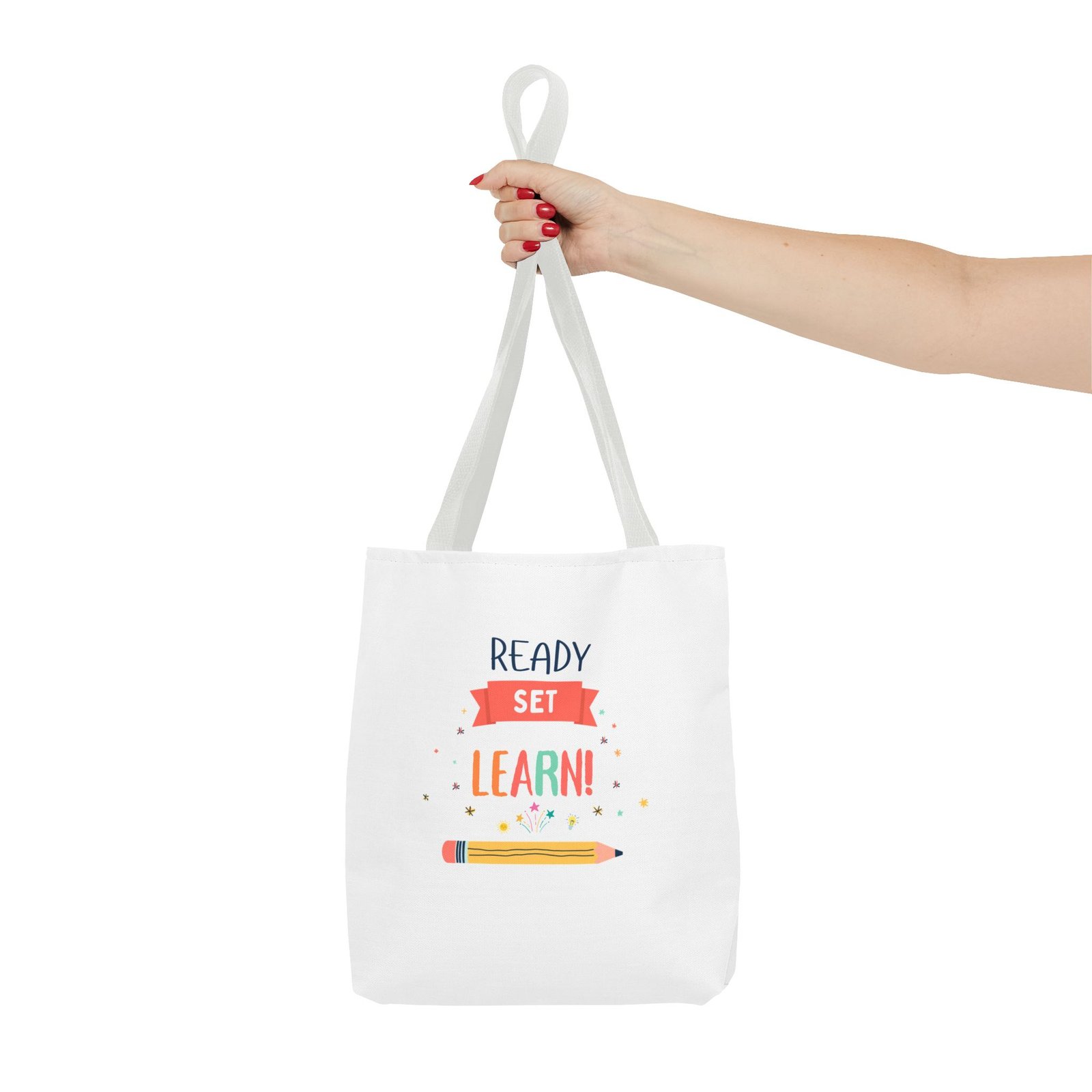 Ready Set Learn! School Tote Bag β Cute Teacher Student Back-to-School Canvas Tote - Image 4