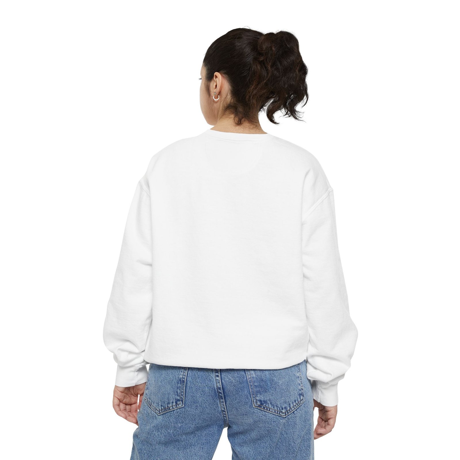 Embroidered Blue Bird Sweatshirt - Cute Minimal Chest Graphic - Image 3