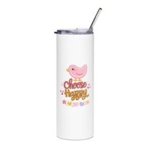 Choose Happy Tumbler — 20oz Stainless Steel Inspirational Travel Cup
