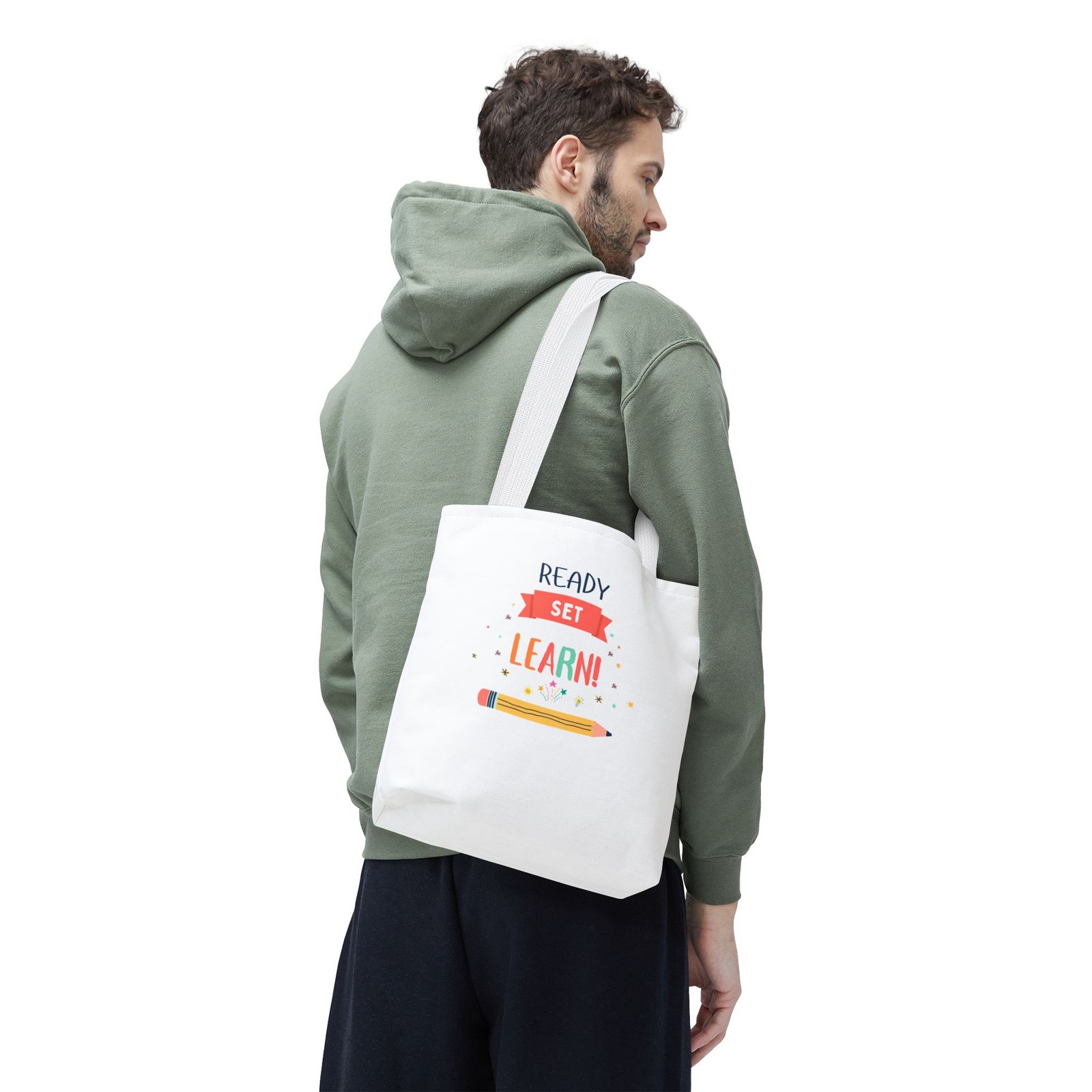 Ready Set Learn! School Tote Bag β Cute Teacher Student Back-to-School Canvas Tote - Image 6