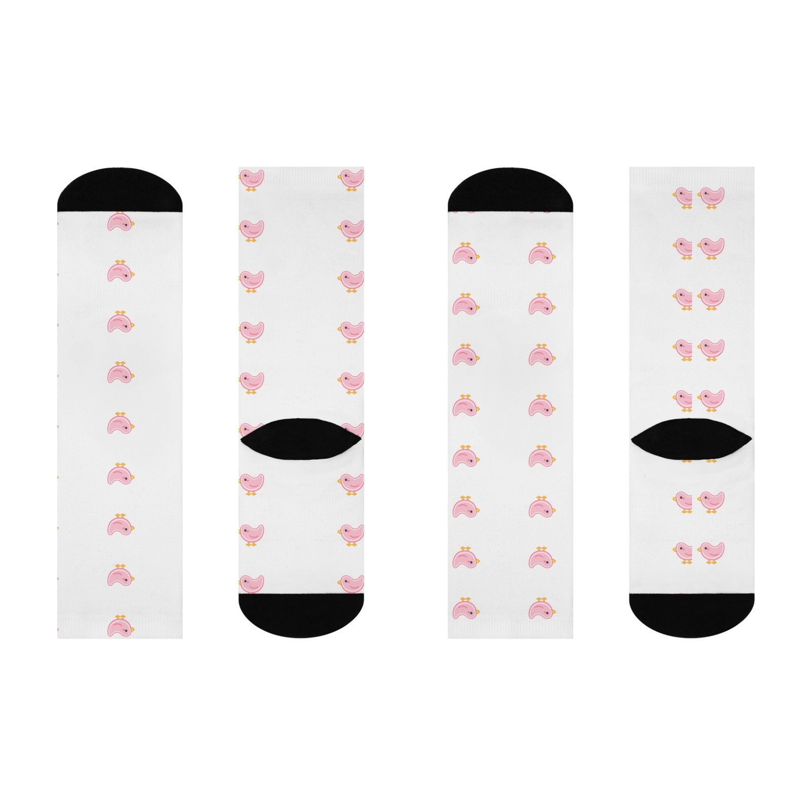 Pink Heart Bird Crew Socks — Cushioned Knee-High Socks for Women, Cute Valentine/Everyday Gift - Image 3