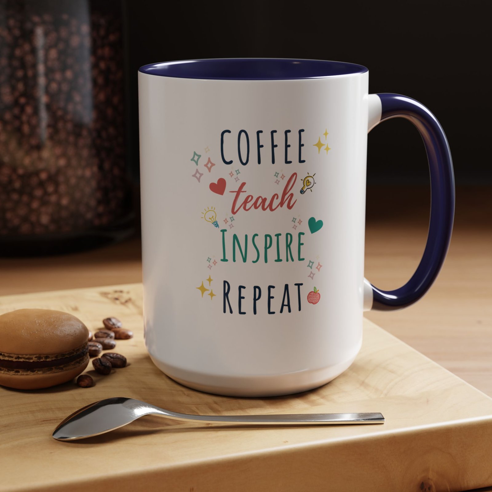 Coffee Mug - "Coffee Teach Inspire Repeat" - Image 5
