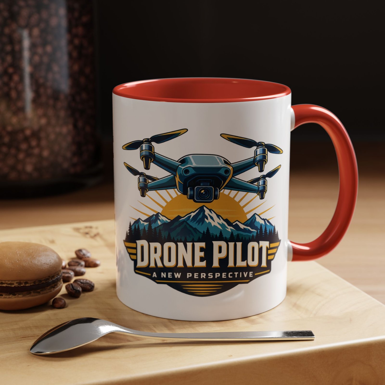 Drone Pilot — A New Perspective Mug | Red Accent, 11oz & 15oz - Image 3