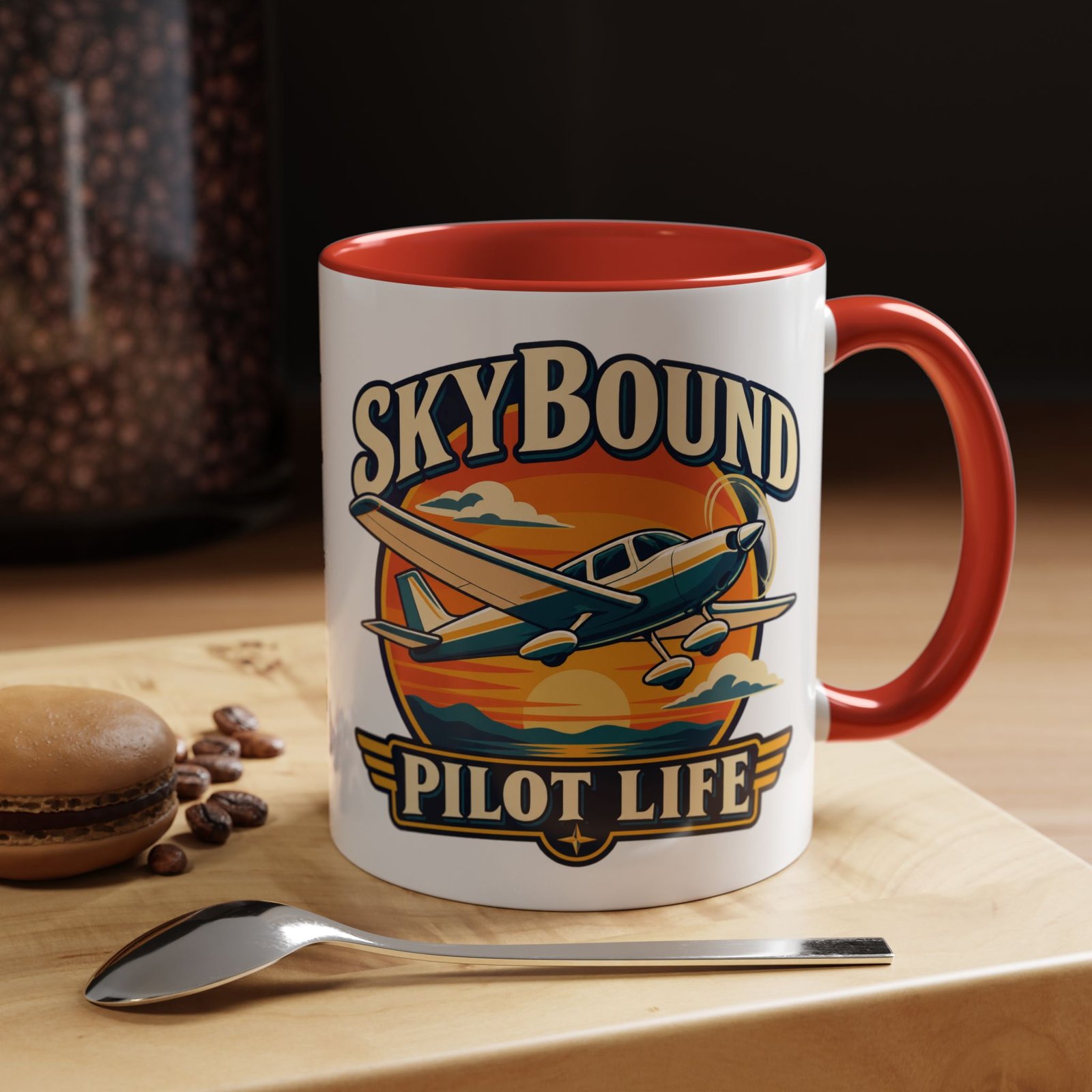 Skybound Pilot Life Mug | Red Accent, 11oz & 15oz - Image 3