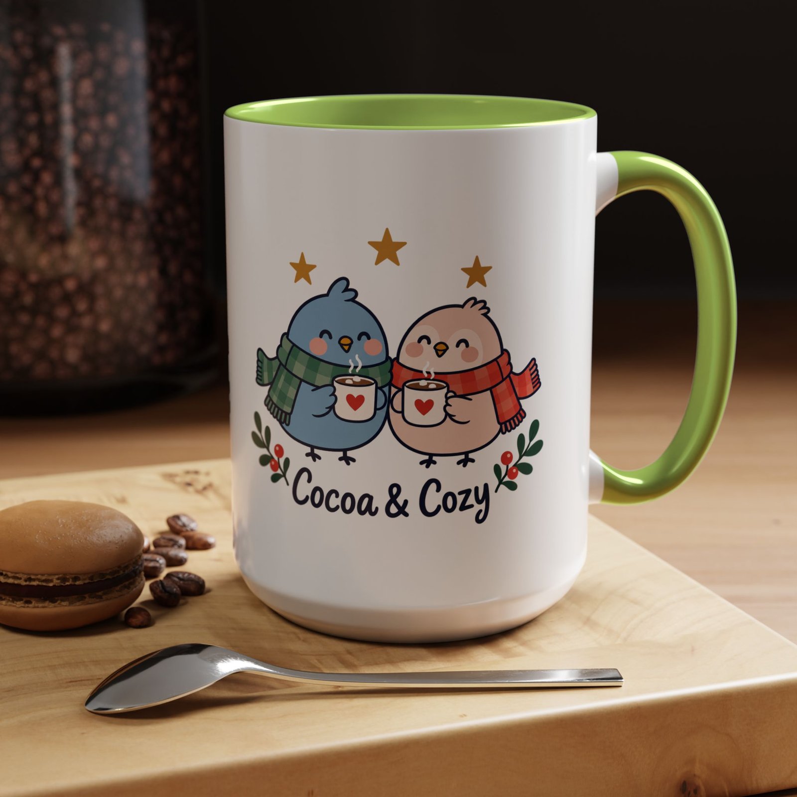 Cocoa & Cozy Christmas Mug | Green Accent, 11oz & 15oz - Image 6
