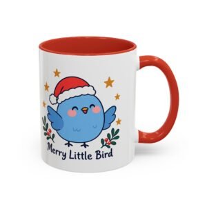 Merry Little Bird Christmas Mug | Red Accent, 11oz & 15oz