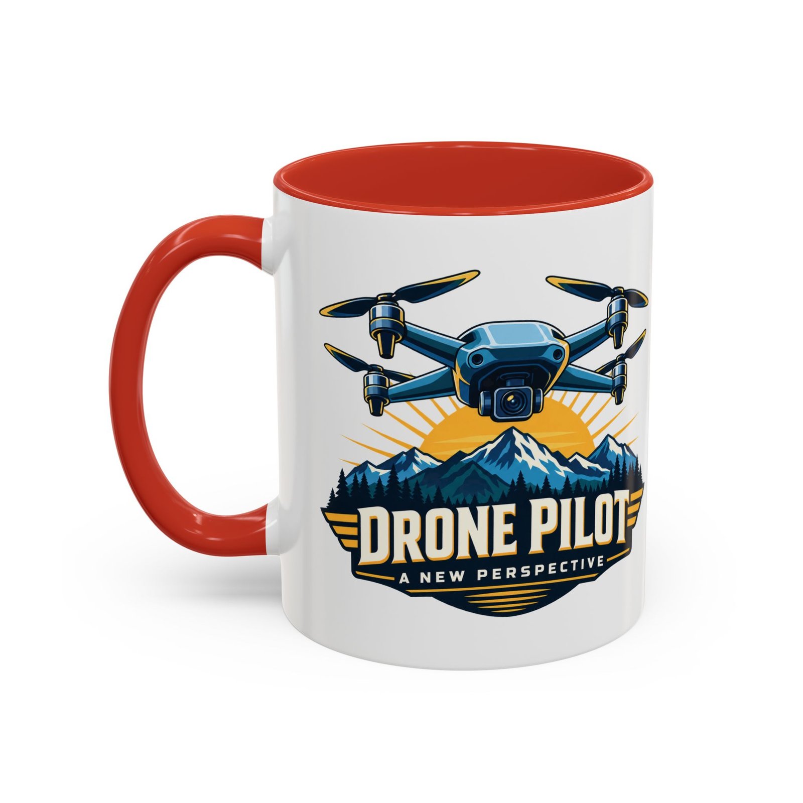 Drone Pilot — A New Perspective Mug | Red Accent, 11oz & 15oz - Image 2