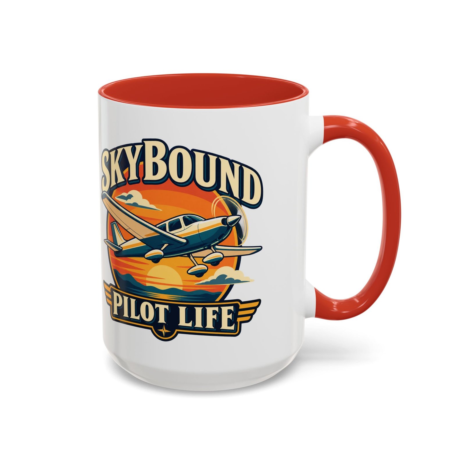 Skybound Pilot Life Mug | Red Accent, 11oz & 15oz - Image 4
