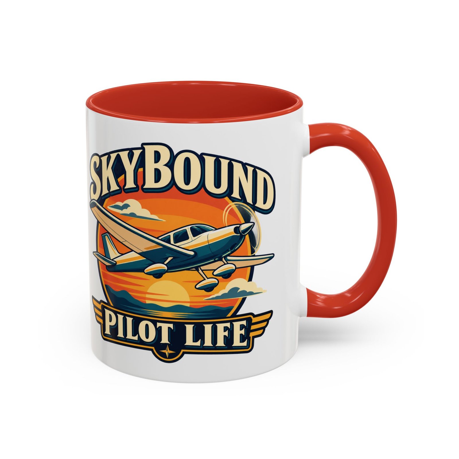 Skybound Pilot Life Mug | Red Accent, 11oz & 15oz