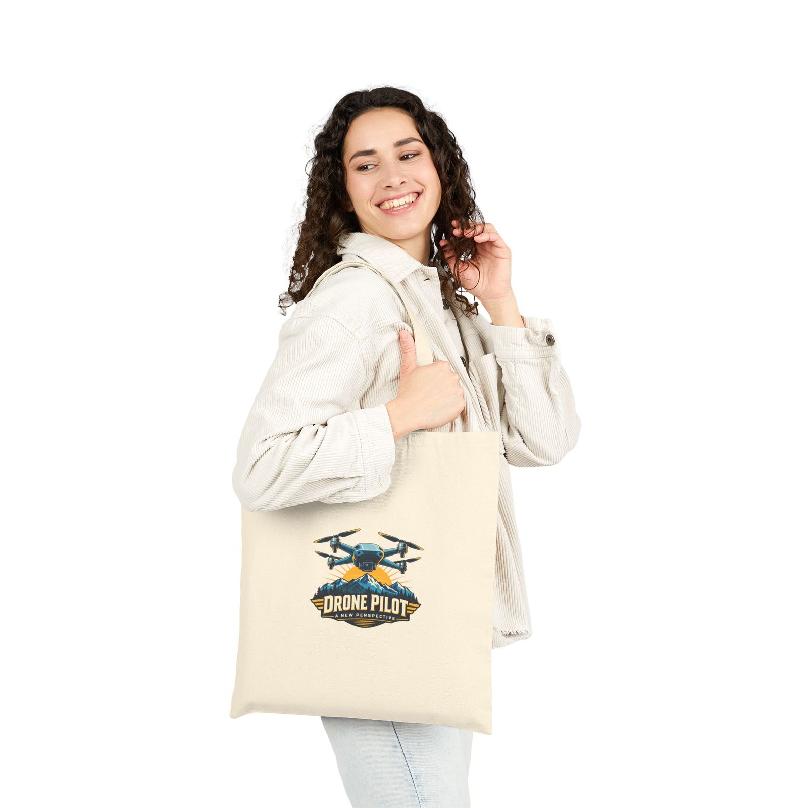 Drone Pilot — A New Perspective Canvas Tote Bag | Natural - Image 4