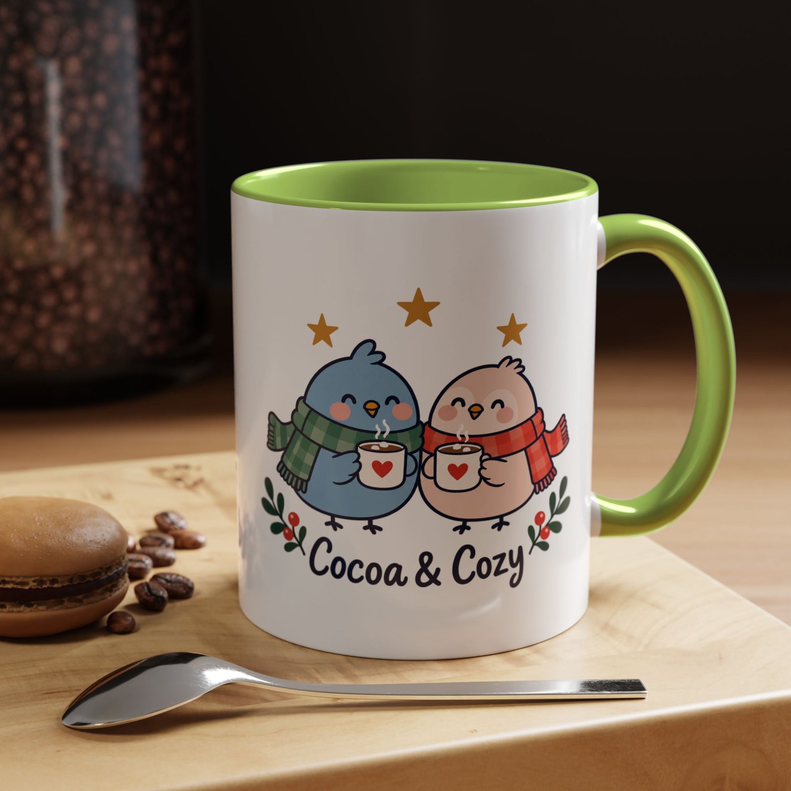 Cocoa & Cozy Christmas Mug | Green Accent, 11oz & 15oz - Image 3